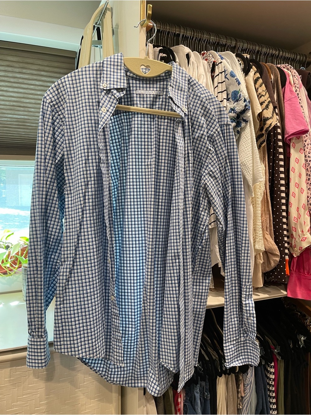 Southern Tide Blue Check Plaid Lightweight Shirt Jacket